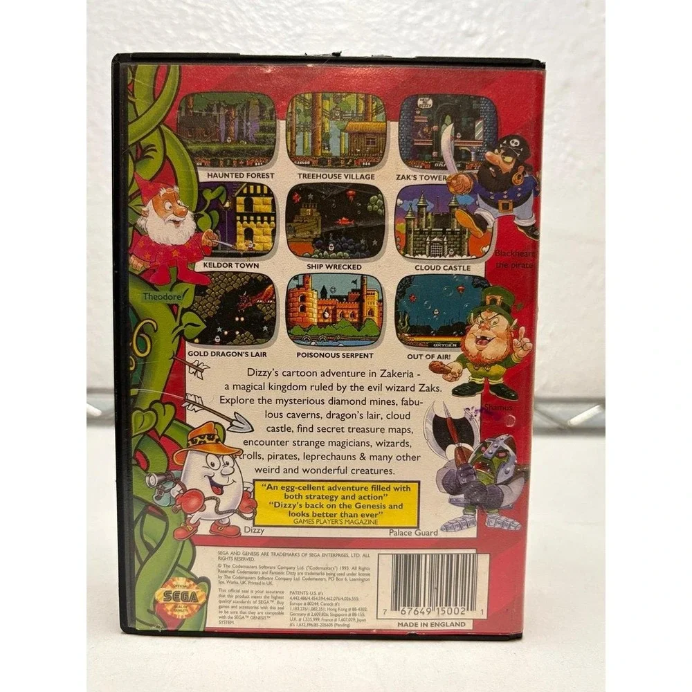 Fantastic Dizzy (Sega Genesis, 1993) Complete in Case with Cartridge - Tested!